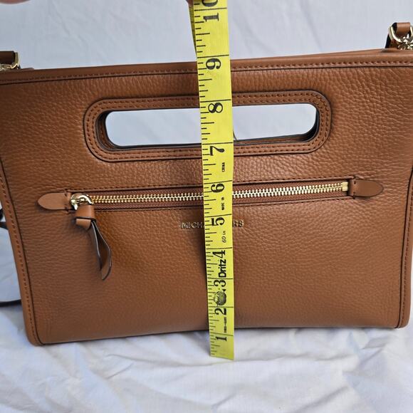 Michael Kors Jane Large Brown Pebbled Leather Clutch Crossbody NWOT - Picture 16 of 16